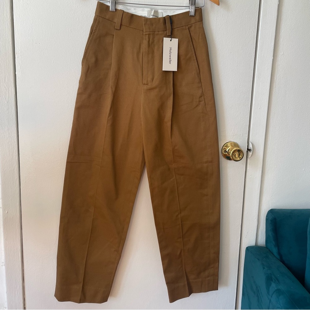 Holzweiler tan pleated trousers *NWT*